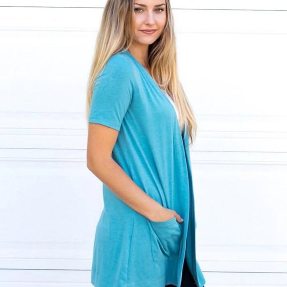 Tickled Pink Short Sleeve Perfect Boyfriend Cardigan XL